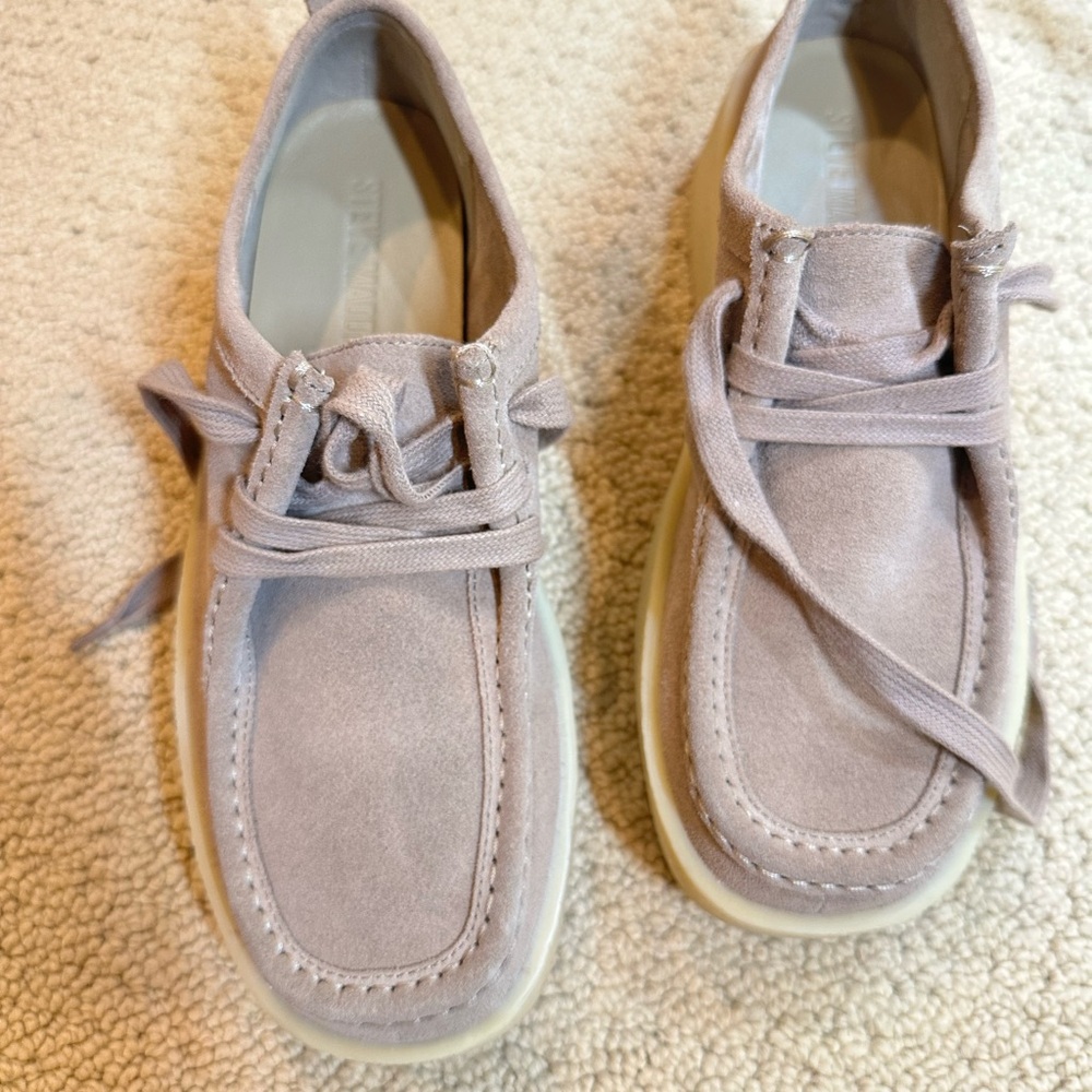 Steve Madden Wayland Wallabee Taupe Suede Platform Shoes Retro 70s Sz 8.5 - Picture 4 of 9